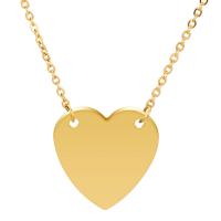 Stainless Steel Jewelry Necklace, with 1.96lnch extender chain, Heart, plated, oval chain & for woman Approx 17.7 Inch 