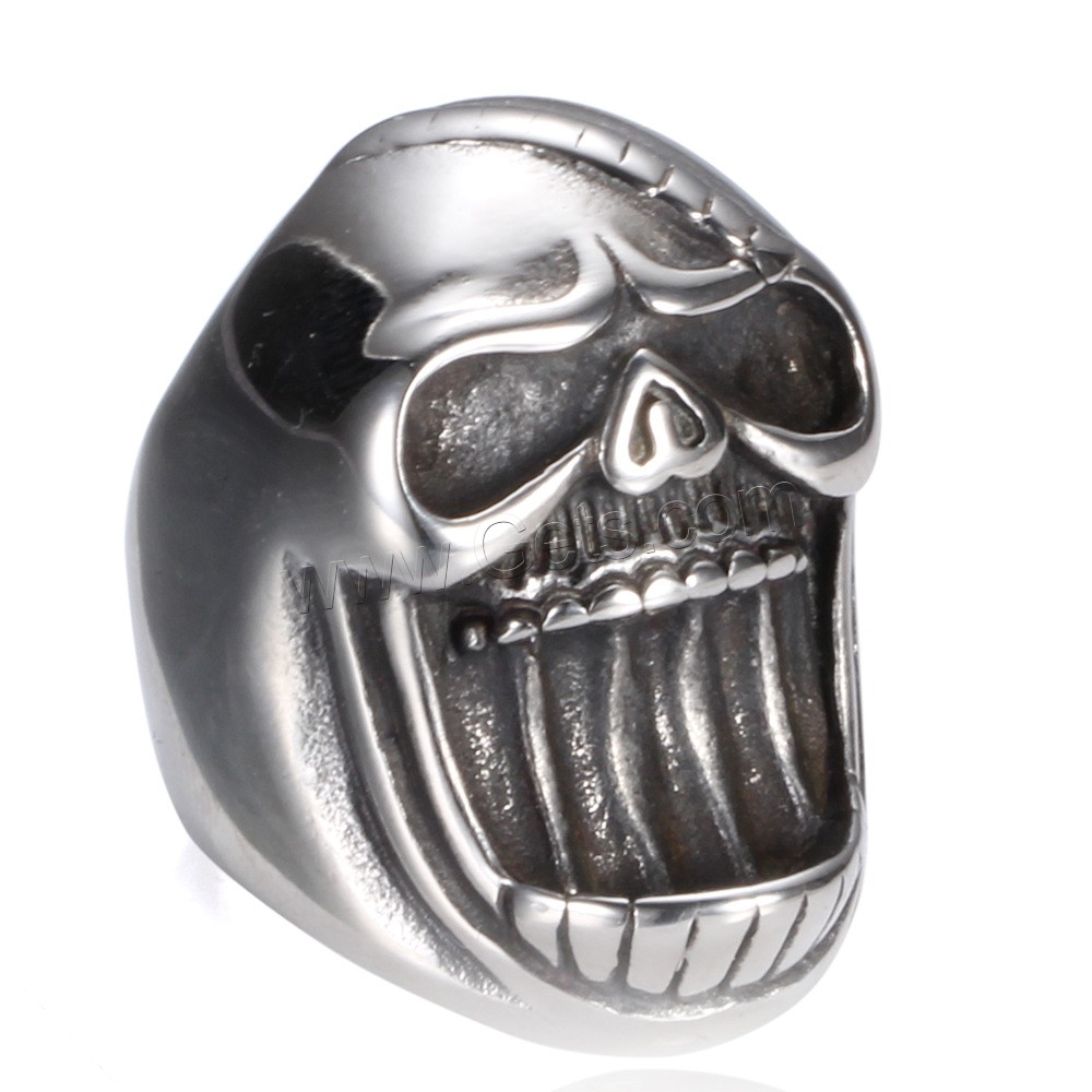 Stainless Steel Finger Ring, Skull, different size for choice & for man, 36mm, US Ring Size:7-12, Sold By PC