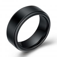 Acero de tungsteno anillo, Donut, iónico negro, diverso tamaño para la opción & para hombre, 8mm, tamaño:7-12, Vendido por UD