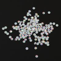 Faceted Resin Cabochon, Flat Round multi-colored, Approx 
