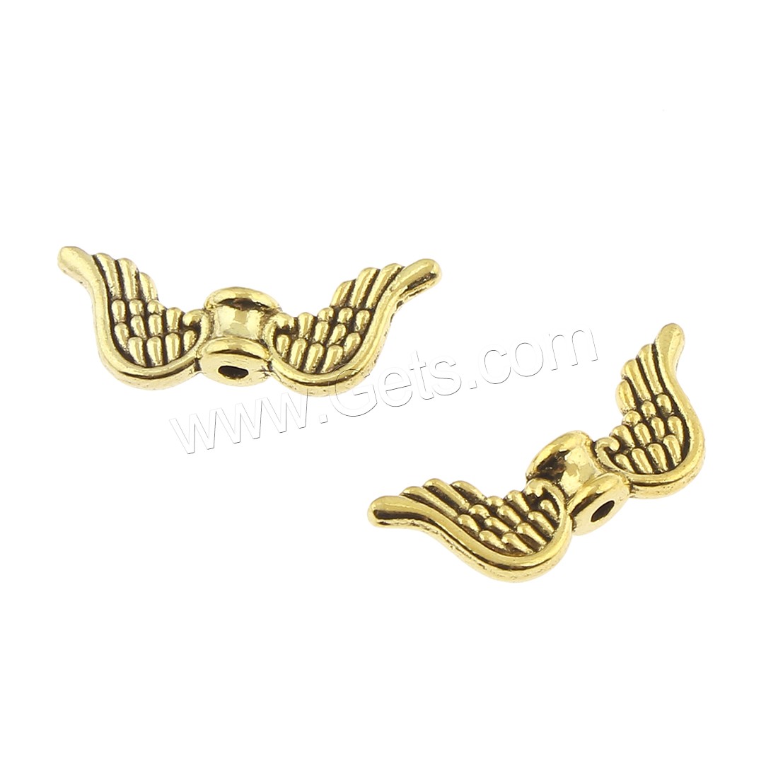 Zinc Alloy Angel Wing Beads, plated, more colors for choice, lead & cadmium free, 18x6.5x4mm, Hole:Approx 1mm, Approx 625PCs/Bag, Sold By Bag