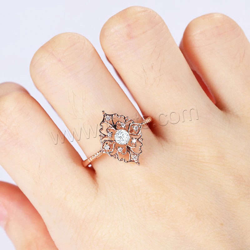 Cubic Zircon Brass Finger Ring, plated, different size for choice & for woman & with cubic zirconia, more colors for choice, Sold By PC
