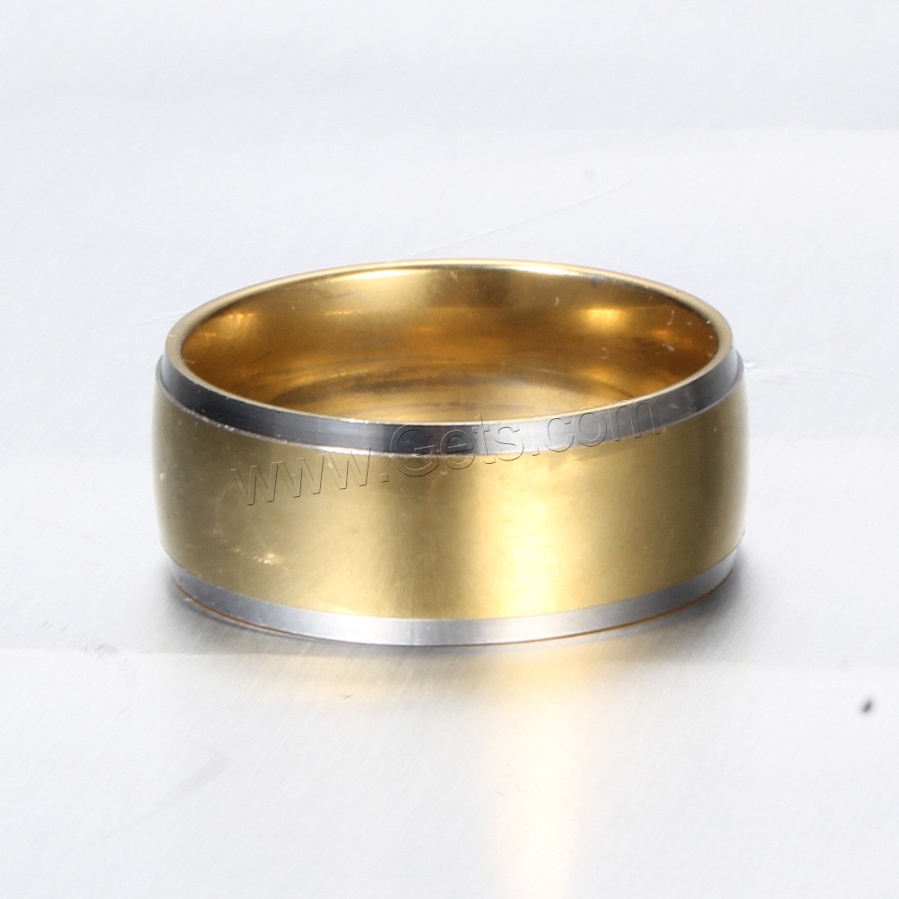 Stainless Steel Finger Ring, Donut, gold color plated, different size for choice & for man, 8mm, US Ring Size:7-12, Sold By PC