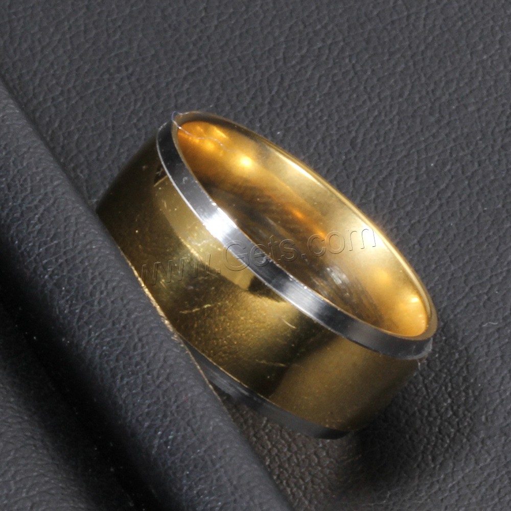 Edelstahl Fingerring, Kreisring, goldfarben plattiert, verschiedene Größen vorhanden & für den Menschen, 8mm, Größe:7-12, verkauft von PC