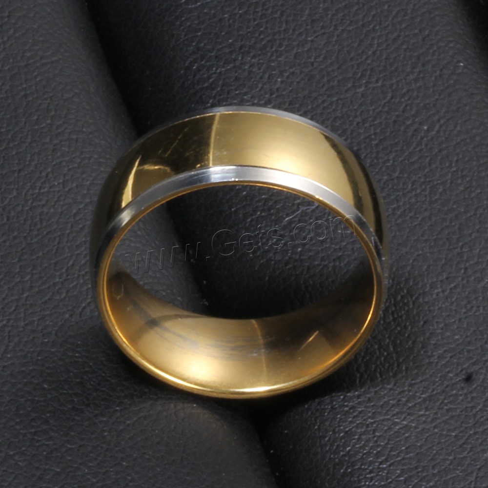 Edelstahl Fingerring, Kreisring, goldfarben plattiert, verschiedene Größen vorhanden & für den Menschen, 8mm, Größe:7-12, verkauft von PC