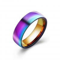 Stainless Steel Finger Ring, Donut, plated & for man, multi-colored, 6mm, US Ring 