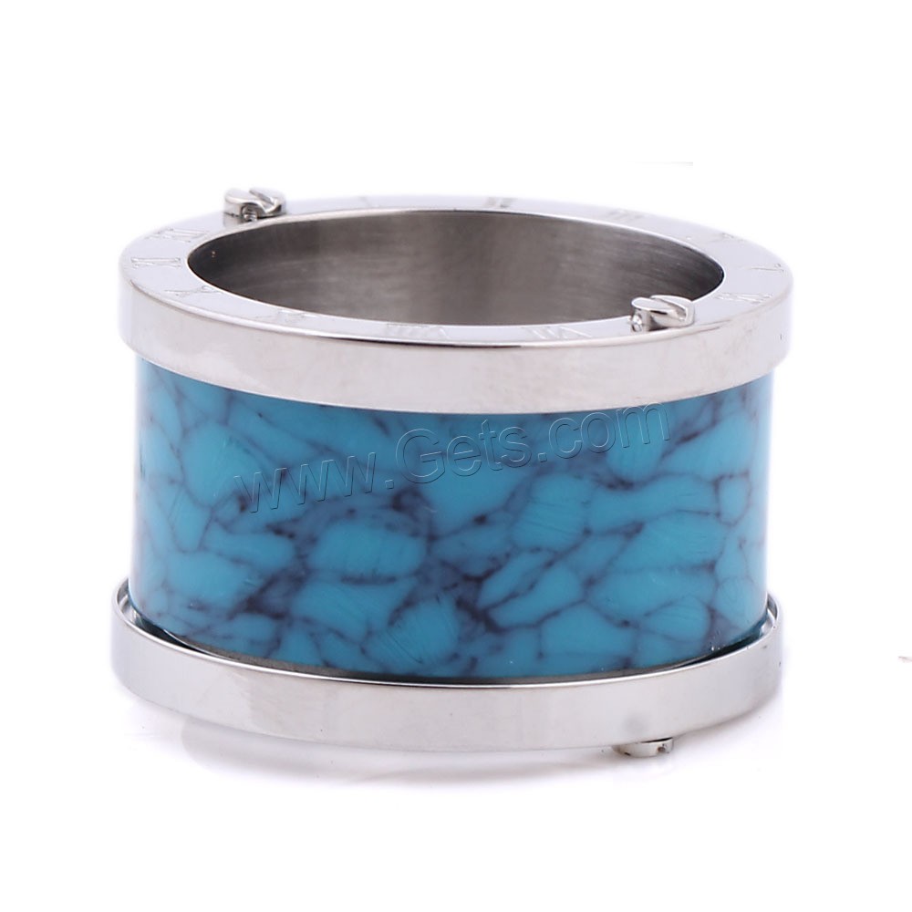 Titanium Steel Finger Ring, with Resin, Donut, Unisex & different size for choice & enamel, 9mm, US Ring Size:6-10, Sold By PC
