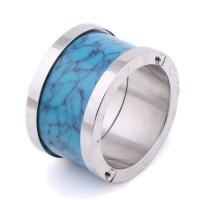 Titanium Steel Finger Ring, with Resin, Donut, Unisex & enamel, 9mm, US Ring 