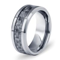 Titanium Steel Finger Ring, with Carbon Fibre, Donut & for man, 8mm, US Ring 