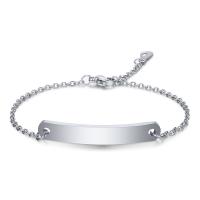 Stainless Steel Chain Bracelets, with 1.9lnch extender chain, Rectangle, plated, oval chain & for woman Approx 6.7 Inch 