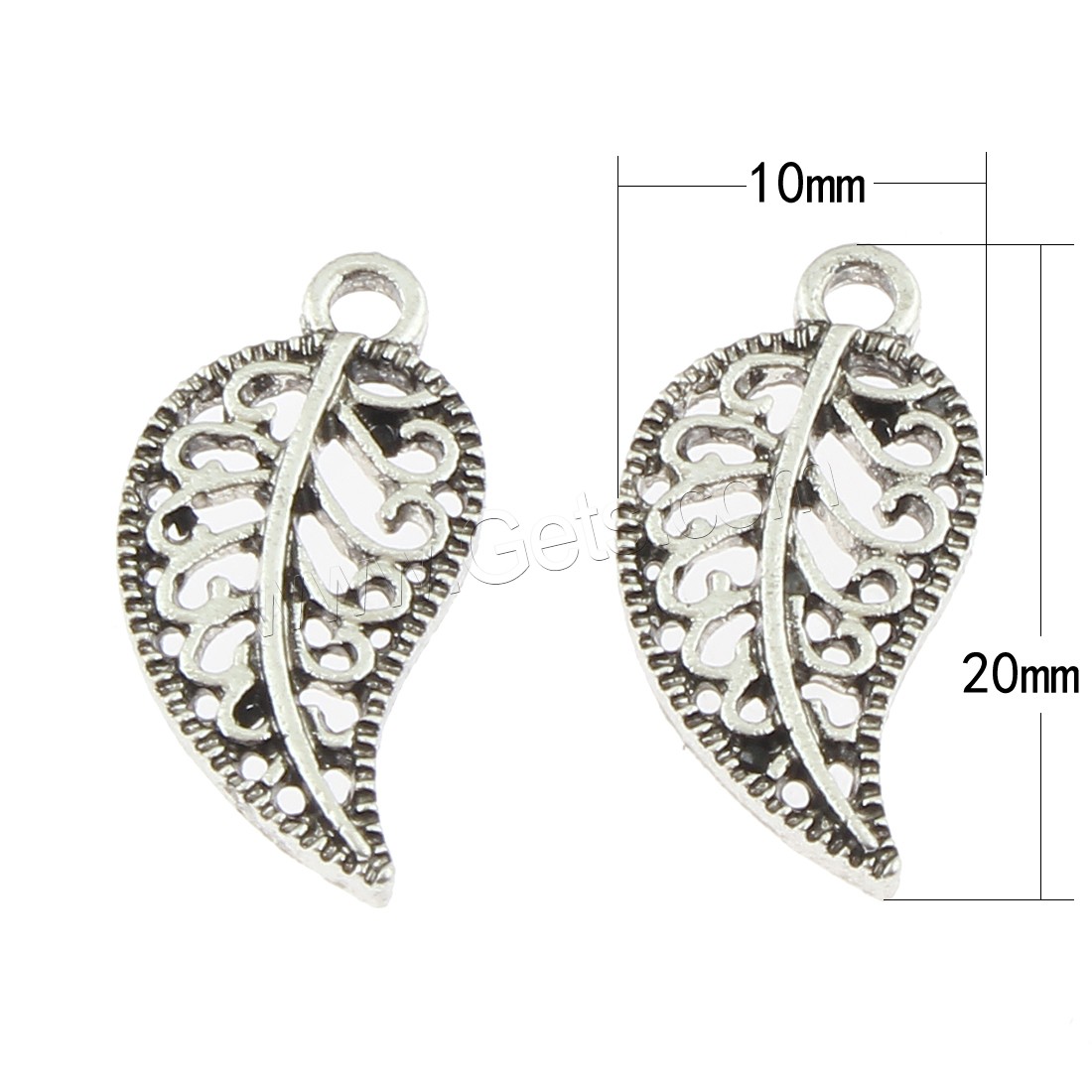 Hollow Brass Pendants, Leaf, plated, more colors for choice, 10x20x2mm, Hole:Approx 2.5mm, Sold By PC