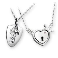 Couple Stainless Steel Necklace, Key, oval chain & for couple  Approx 19.3 Inch, Approx  18 Inch 