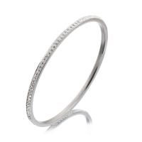 Stainless Steel Bangle, Donut, for woman & with rhinestone Inner Approx 65mm 
