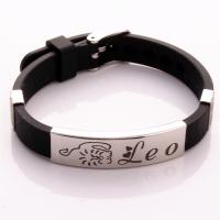 Silicone Stainless Steel Bracelets, Donut, Unisex 190.5mm 
