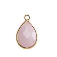 Dyed Jade Pendant, with Zinc Alloy, Teardrop, gold color plated, Unisex 15*20mm 