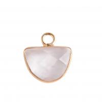 Dyed Jade Pendant, gold color plated, Unisex 10*13mm 