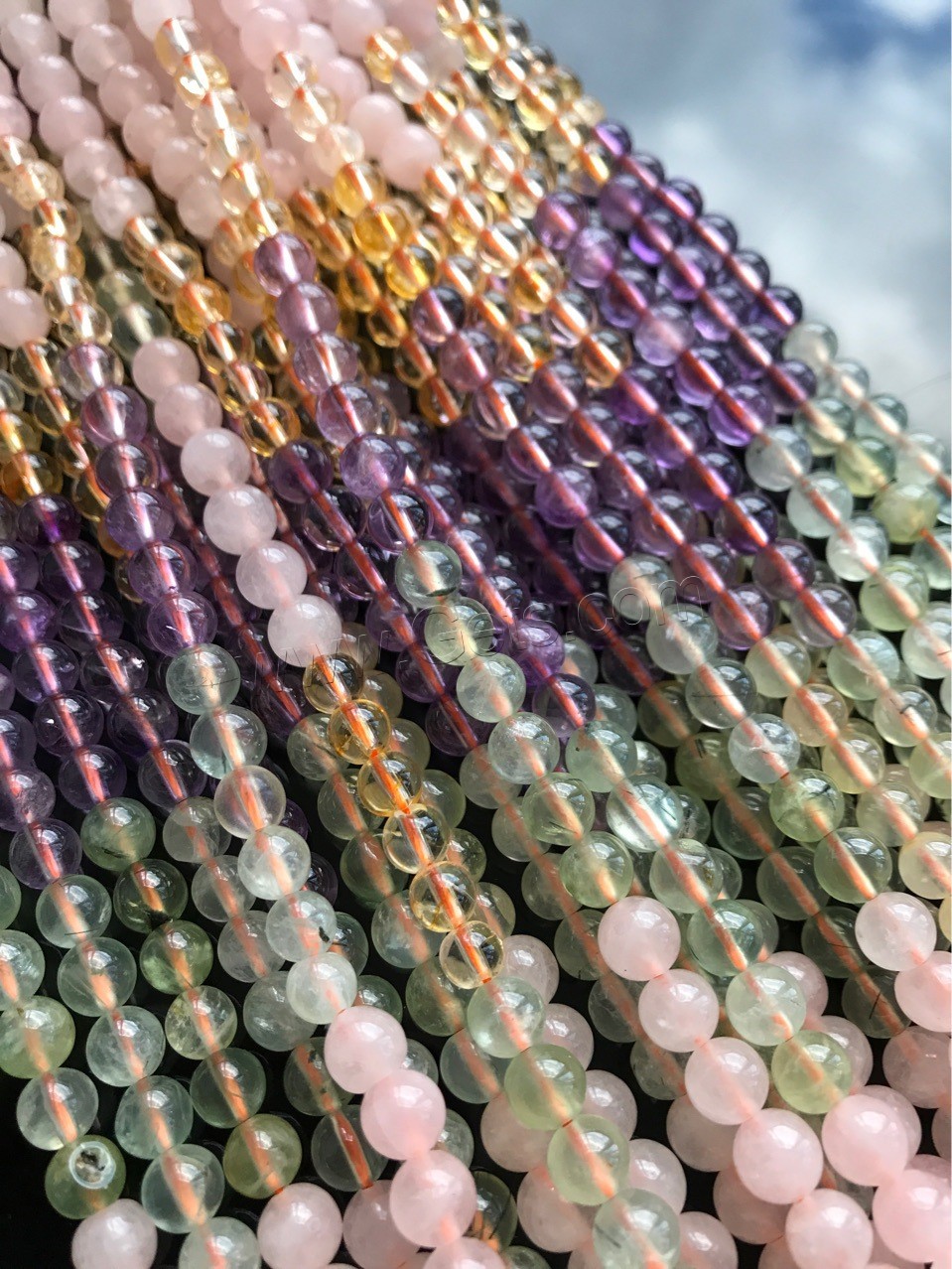 Сочетание цвета кварц бусы, Природный кварцевый, Круглая, разный размер для выбора, 6mm,8mm,10mm,12mm, продается Strand