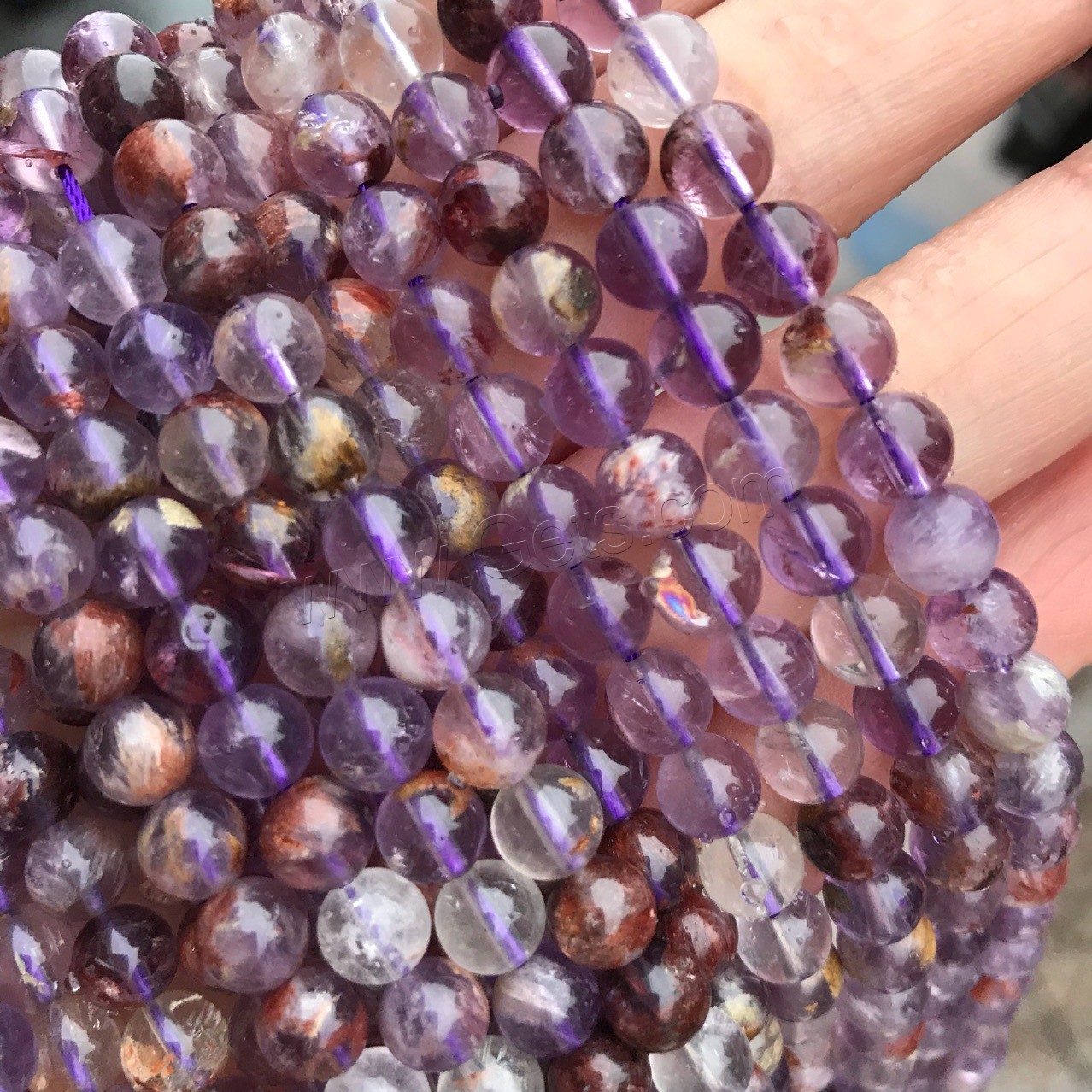 Violetter Stein Perle, rund, verschiedene Größen vorhanden, 6mm,8mm,10mm, verkauft von Strang
