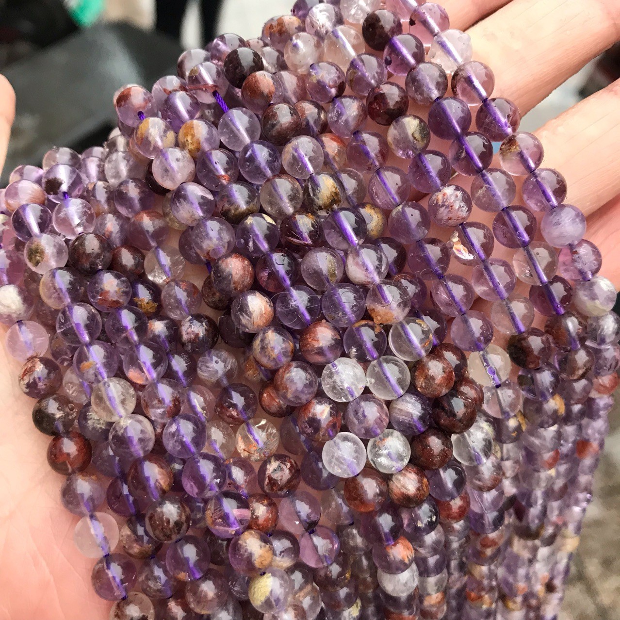 Violetter Stein Perle, rund, verschiedene Größen vorhanden, 6mm,8mm,10mm, verkauft von Strang