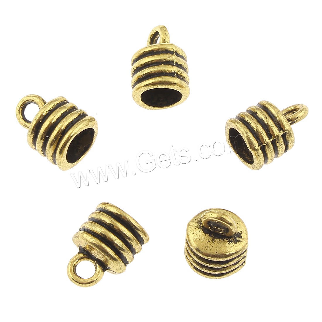 Zinc Alloy End Cap, antique gold color plated, lead & cadmium free, 10x13mm, Hole:Approx 3mm, Approx 300PCs/Bag, Sold By Bag