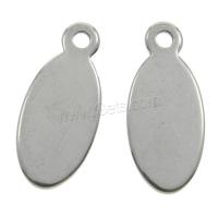 Stainless Steel Pendants, Flat Oval, original color Approx 1mm 
