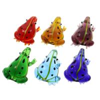 Animal Lampwork Pendants, Frog, bumpy, mixed colors Approx 8mm 