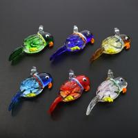Inner Flower Lampwork Pendants, Parrot, bumpy, mixed colors Approx 6mm 
