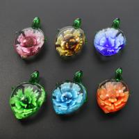 Inner Flower Lampwork Pendants, mixed colors Approx 8mm 