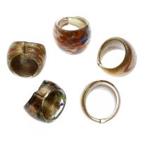 Goldsand Lampwork Finger Ring, Unisex & gold sand, mixed colors US Ring .5 