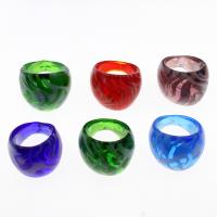 Anillos de Cristal de Murano, unisexo, color mixto, 25x23mm, tamaño:7, 12PCs/Caja, Vendido por Caja