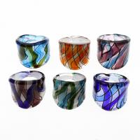 Anillos de Cristal de Murano, unisexo, color mixto, 26x25mm, tamaño:10.5, 12PCs/Caja, Vendido por Caja