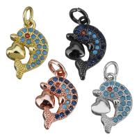 Cubic Zirconia Micro Pave Brass Jewelry Sets, Dolphin, plated, micro pave cubic zirconia Approx 3mm 