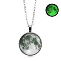 Time Gem Jewelry Necklace, Zinc Alloy, Round, silver color plated, Unisex nickel, lead & cadmium free, 25*25mm 