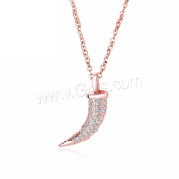 Cubic Zircon Micro Pave Brass Necklace, Pepper, plated, micro pave cubic zirconia & for woman, 23mm Approx 16 Inch 