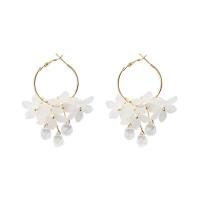 Zinc Alloy Leverback Earring, with Crystal & Acrylic, gold color plated, for woman 