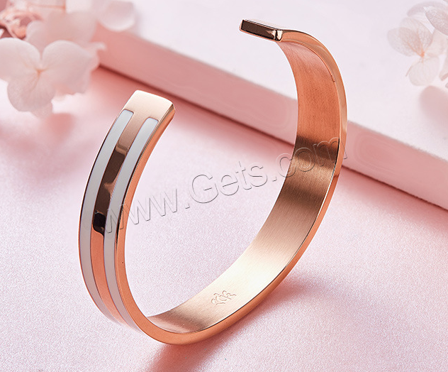 Bracelet en acier inoxydable, avec CRYSTALLIZED™, Plaqué de couleur d'or rose, longueur différente pour le choix & pour femme, Vendu par PC