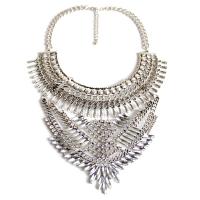 Rhinestone Zinc Alloy Necklace, with 8cm extender chain, platinum color plated, twist oval chain & for woman & with rhinestone Approx 13.7 Inch 