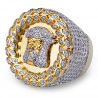 Cubic Zirconia Micro Pave Brass Finger Ring, gold color plated & micro pave cubic zirconia & for man, nickel, lead & cadmium free 