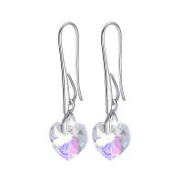 Zinc Alloy Drop Earring, Heart, silver color plated, for woman, 12.7mm 
