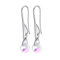 Zinc Alloy Drop Earring, Round, silver color plated, for woman, 10.7mm 