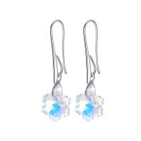 Zinc Alloy Drop Earring, Flower, silver color plated, for woman, 16.7mm 