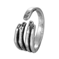 Stainless Steel Finger Ring, Hand, antique silver color plated, Unisex, 2.7mm,9.6mm 