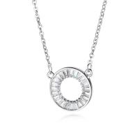 Cubic Zircon Micro Pave Brass Necklace, Round, plated, micro pave cubic zirconia & for woman 17mm Approx 15 Inch 