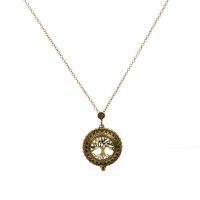 Zinc Alloy Sweater Chain Necklace, with Glass & Brass, with 5cm extender chain, Tree, antique gold color plated, Unisex & oval chain Approx 23.6 Inch 