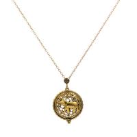 Zinc Alloy Sweater Chain Necklace, with Glass & Brass, with 5cm extender chain, Elephant, antique gold color plated, Unisex & oval chain Approx 23.6 Inch 