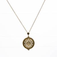 Zinc Alloy Sweater Chain Necklace, with Glass & Brass, with 5cm extender chain, antique gold color plated, Unisex & oval chain Approx 23.6 Inch 