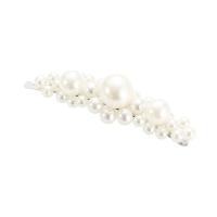 Hair Slide, Zinc Alloy, with ABS Plastic Pearl, plated & for woman 