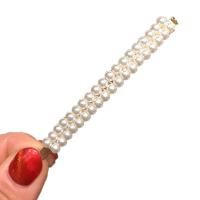 Hair Slide, Zinc Alloy, with ABS Plastic Pearl, gold color plated & for woman, white 