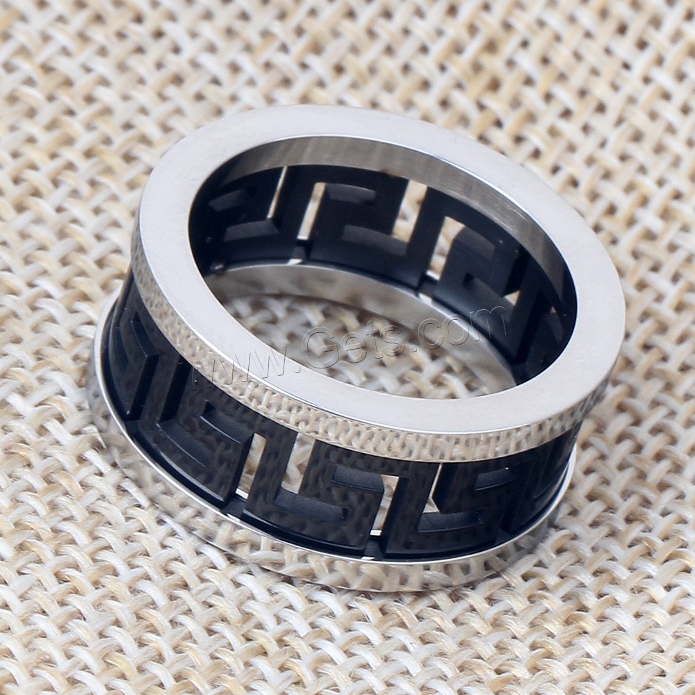 Stainless Steel Finger Ring, Geometrical Pattern, plated, different size for choice & for man & hollow, more colors for choice, 10mm, US Ring Size:8-11, Sold By PC