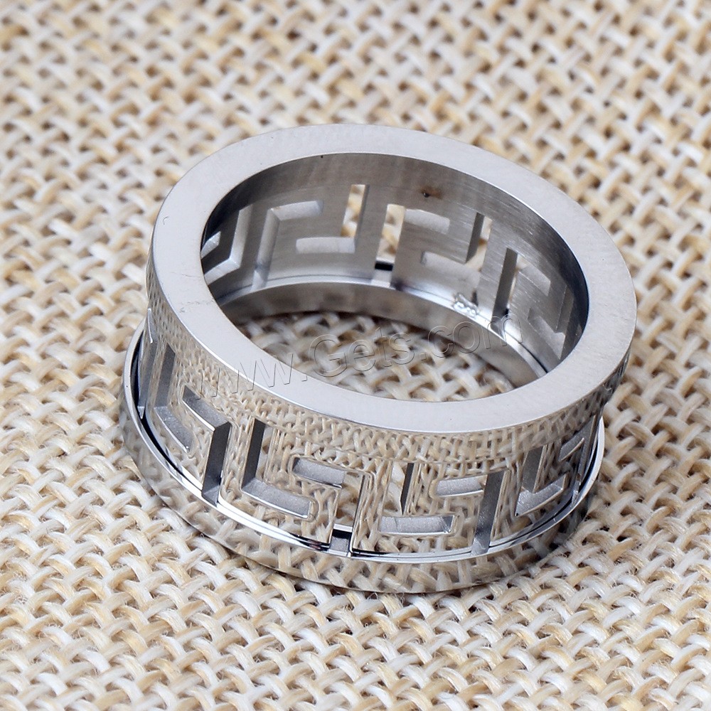 Stainless Steel Finger Ring, Geometrical Pattern, plated, different size for choice & for man & hollow, more colors for choice, 10mm, US Ring Size:8-11, Sold By PC